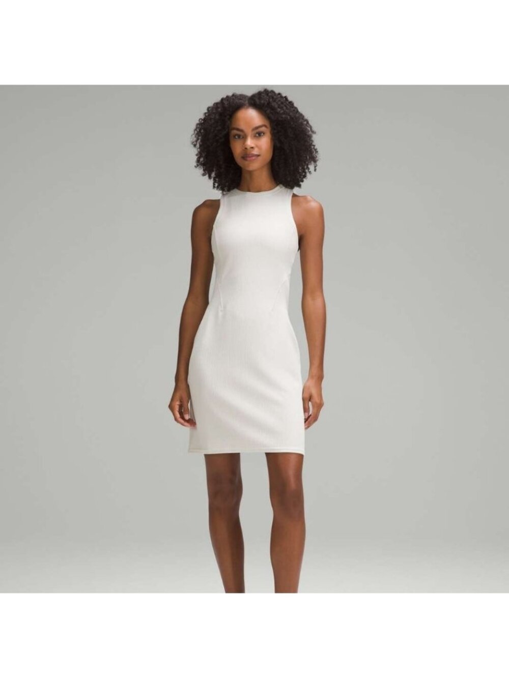 Lululemon Ribbed Softstreme Slim-Fit Tank Dress Bone